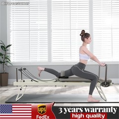 Foldable Pilates Reformer Machine, Multifunctional Yoga Fitness Equipment