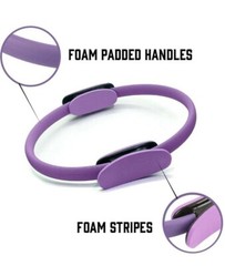 Pilates Ring–15″ Fitness Circle Lightweight Durable Foam Padded Handles Flexible