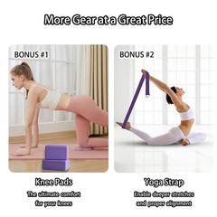 SAMTKA 2 Yoga Blocks Supportive Accessories including 2 Knee Pads, 2 With Str…