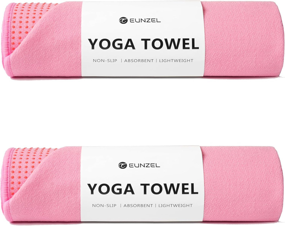 2 Pack Hot Yoga Towel with Grip Dot, Non Slip Yoga Mat Towe Sweat Absorbent Towe