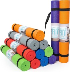 12 Pack 68x24in Non Slip Yoga Mat 4mm Bulk