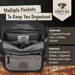Crossbody Messenger Bag for Men and Women – Canvas Shoulder Bags Black/Grey