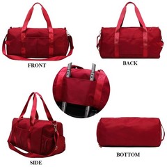 Sports Gym Bag for Women Travel Duffel Bag with Wet Pocket and Shoes Compartm…