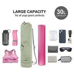 Yoga Mat Bag with Water Bottle Pocket & Wet Pocket for