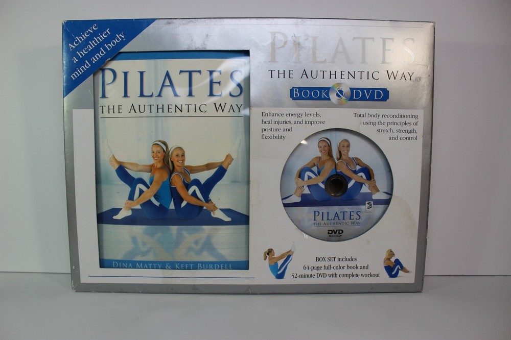 PILATES The Authentic Way Book & DVD Box Set by Dina Matty & Keft Burdell — NEW