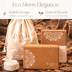 Cork Yoga Block Set – 2 Pack with Strap & Canvas Bag | Luxury Portuguese Yoga Bl