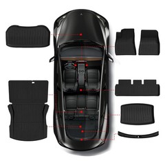 Floor Mats Trunk Mat for Tesla Model 3 Highland 2025 2024, All Weather TPE Fl…