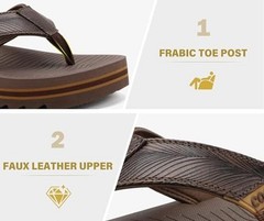 Mens Arch Support Flip Flops Yoga Mat Comfortable Thick Cushion 10 Brown