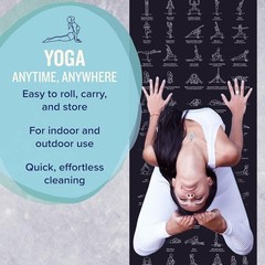 Moisture-Wicking Yoga Mat with Printed Poses – Fitness Essential for Home & Gym