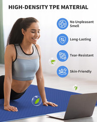Yoga Mat 72″ X 48″ Large Workout Mat for Home Gym Flooring | 6Mm-12Mm (0.24″-0.4