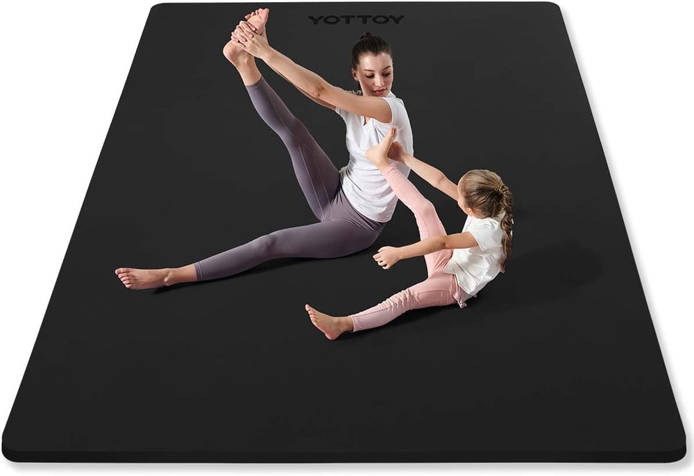 Large Yoga Mat (75 * 52 * 1/2Inch),Extra Wide TPE Exercise Mat,Non-Slip Workout