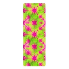 Premium Rubber Yoga Mat with Neon Green Pink Tie-Dye | Non-Slip & Lightweight