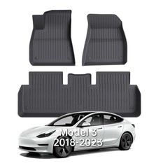 Floor Mats Fits for Tesla Model 3 2023-2018 – All Weather TPE Custom Fit Car …