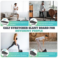 Slant Board for Calf Stretching, 5 Adjustable Angles Incline Board for Squat …