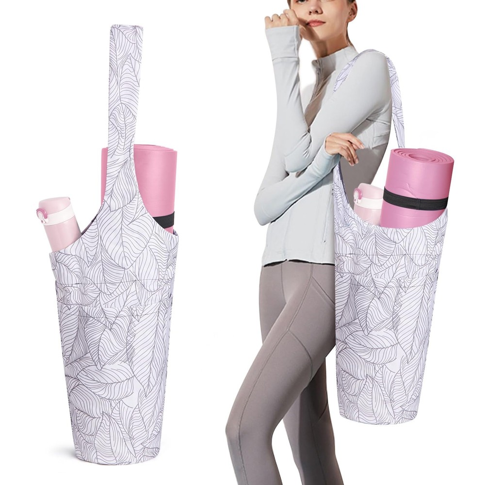 Yoga Mat Bag with Large Pocket, Adjustable Shoulder Strap for Accessories