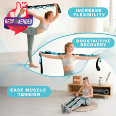 STRETCHING STRAP WITH 10 LOOPS YOGA EXERCISE BAND