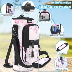25/32/40oz Water Bottle Carrier Bag Pocket,Insulated Neoprene Adjustable