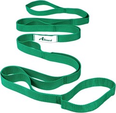 Stretching Strap Yoga Straps 75 Inch Green Nylon with 10 Loops for Flexibility