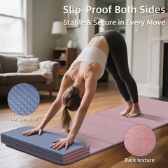 1/2 Inch 70″x24″ Foldable TPE Yoga Mat, Thick Non Slip Pilates Mat
