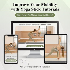 Yoga Stick for Stretching, 5Ft Exercise Stick for Mobility & Flexibility, Bamboo
