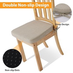 Chair Cushions for Dining Chairs, 2″ Thick Seat 4 Count(Pack of 1) Beige