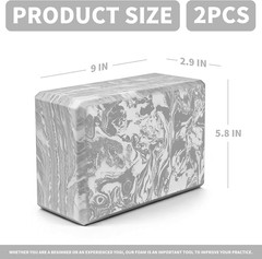 2-Pack Yoga Blocks, High-Density 9″X6″X3″ Yoga Brick Foam Blocks Non-Slip EVA