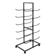 5 Tier Metal Yoga Mat Holder Yoga Mat Storage Rack w/Wheels 60*40*130cm