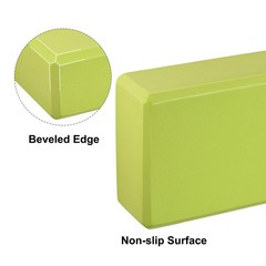 Yoga Block 9″ x 6″ x 3″ Lightweight High Density EVA Foam Brick, Green 2pcs