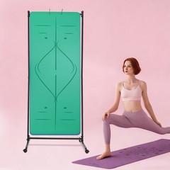 185cm Yoga Mat Holder Hanging Iron Yoga Mats Storage Rack w/ Double Sided Hooks