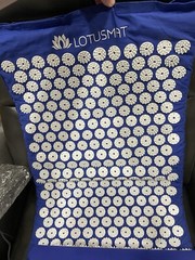 Massage Mat Linen Lotus Spike Acupressure Sports Cushion Blue & White Used