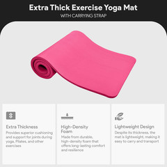 Yoga Mat, 1-Inch Extra Thick High Density Exercise Mat, Anti-Tear Exercise Yoga