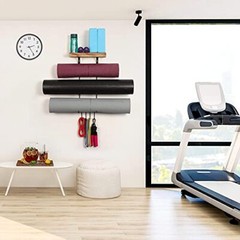 2 PACK Yoga Mat Holder Wall Mount Yoga Mat Storage Shelf Rack Home Gym Access…