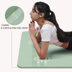 Large Yoga Mat 72″x36″x10mm Non-Slip Exercise Mat for Home Gym Studio | Green