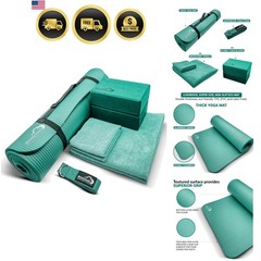 Yoga Kit 7-Piece Yoga Mat Set for Home Workouts Non Slip Thick Exercise Equip…