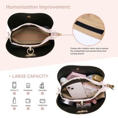 KALIDI Crossbody Purses for Women Vegan Leather Bucket Bag Fashion Ladies Cro…