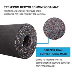 Non-Slip Yoga Mat TPE EPDM Eco-Friendly High Density Exercise Cushion 6mm New