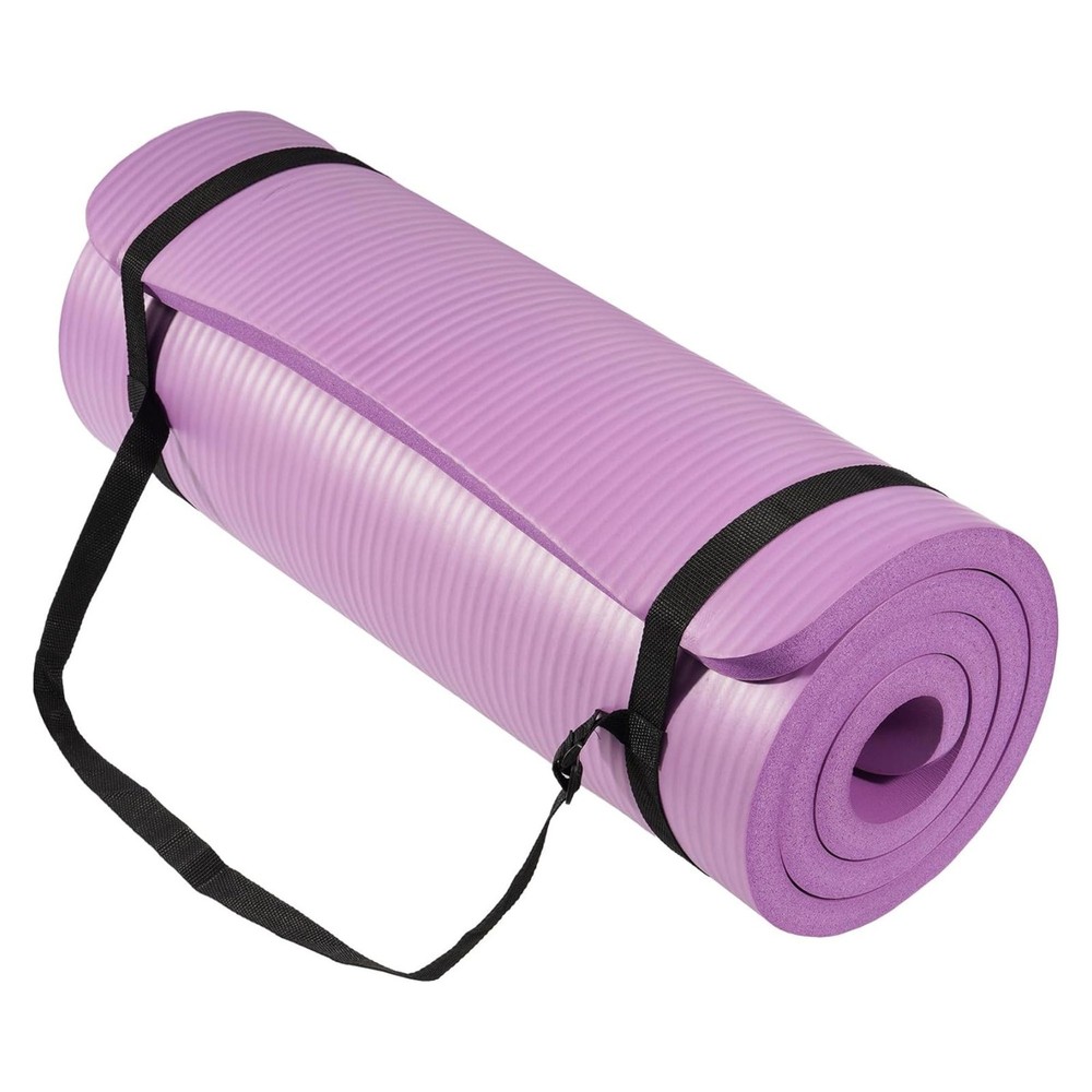 BalanceFrom Yoga Mat, 1″ Extra Thick Exercise Pilates Workout Mat, Taro Purple