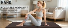 HAHE 7-Fold Design Extra Thick Yoga Mat 72″L x 24″W x 0.47″,TPE Fitness Exercise
