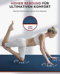 Yoga Mat XXL183cmx91cmx6mm Thickness, Extra Large Non Slip Wide Yoga Mat, Gy…