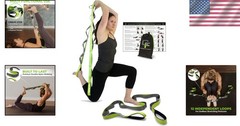Durable 8′ Yoga Stretch Strap with Multi-Loop Design & Comfortable Handles