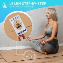 Natural Cork Yoga Mat with Alignment Lines and 55 Instructional Car… Fast Ship