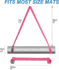 Lightweight Yoga Mat Sling Strap – Eco-Friendly, Adjustable 71″ Carrier in Pink