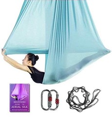 Aerial Yoga Hammock L:5M W:2.8M 5.5 Yards Aerial Pilates Silk Yoga – Lake Blue