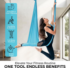 Aerial Yoga Hammock 5.5 Yards (198 Inches) – Premium Aerial Silk Swing for Antig