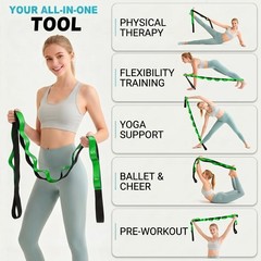 Stretching Strap with Loops for Physical Therapy,Yoga Strap for Stretching,Ho…