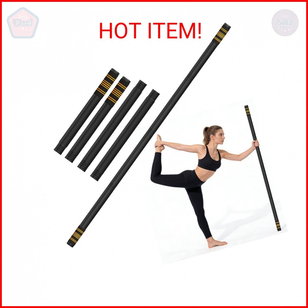 Queension 5ft Adjustable Yoga Stick Made of Sturdy Alloy Steel, Stretching & Mob