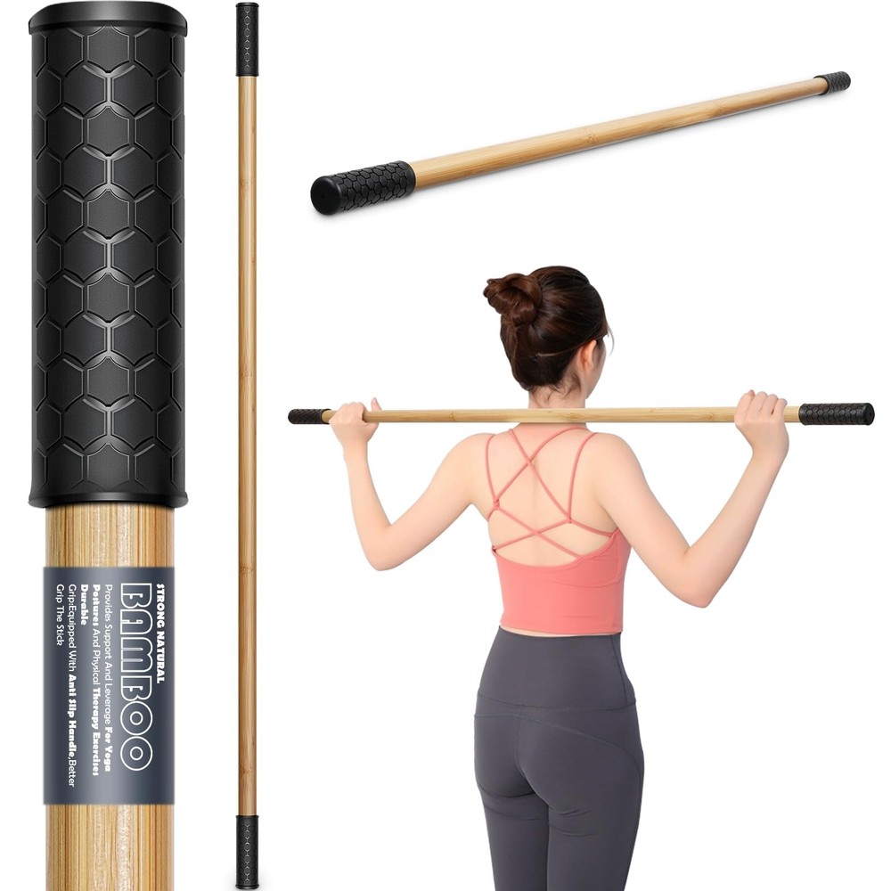Stretch Yoga Stick, 5ft/149 cm, Flexibility Stick for Physical Therapy, Premi…
