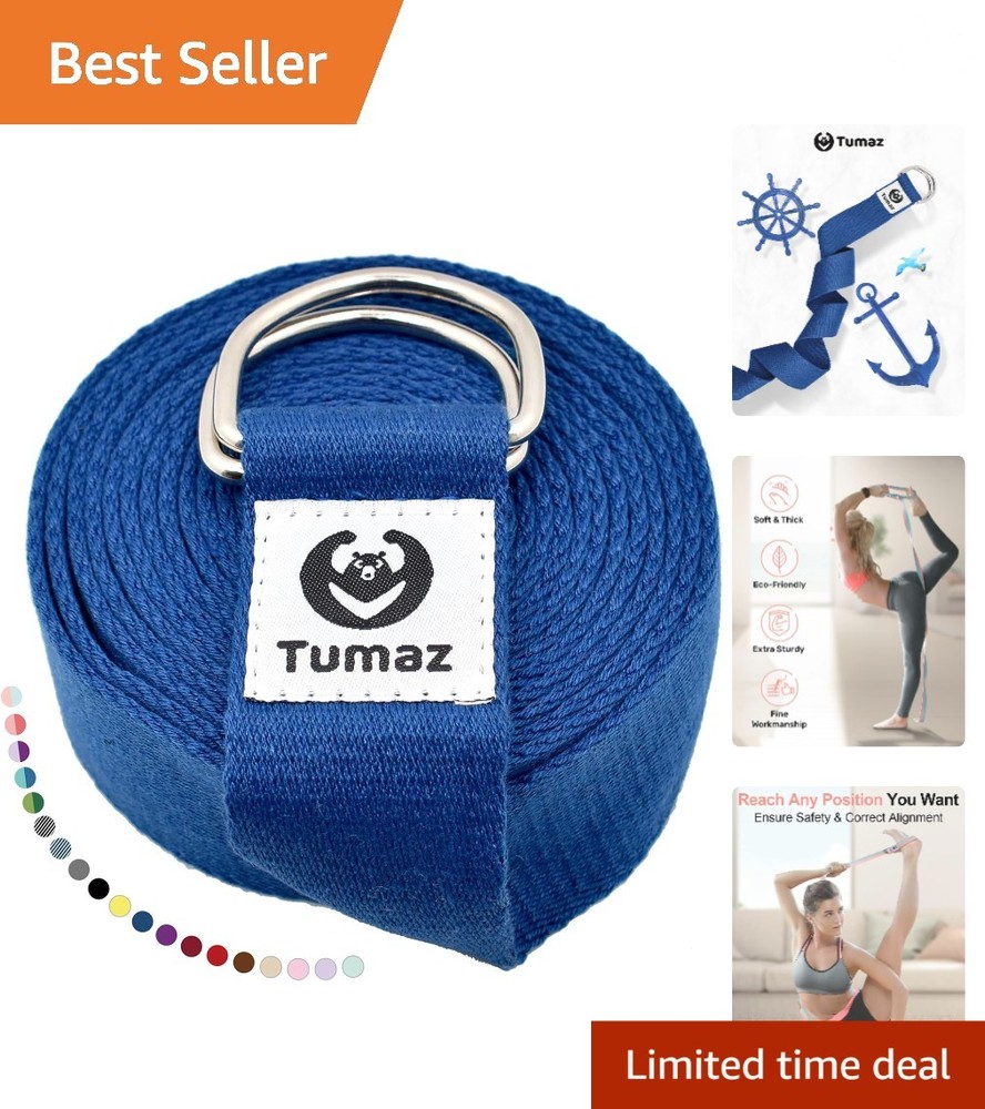 Vibrant 10ft Yoga Strap – Multi-Color Options with Strong D-Ring Safety Feature