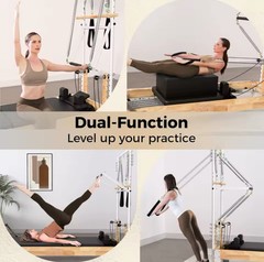 Pilates Reformer, Wooden Reformer Pilates Machine with Tower & Mat Brand New