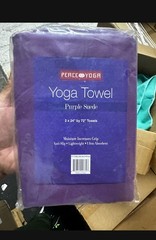 Peace Yoga Purple Suede Yoga Towel 2-Pack Anti-Slip Ultra-Absorbent 24×72